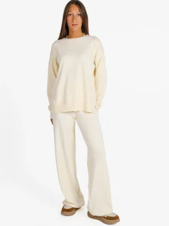 Rossamiss Pantaloni donna in maglia a trecce - panna