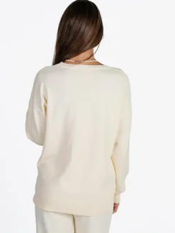 Rossamiss Pullover donna oversize in maglia - panna