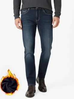 Ross Kemp Jeans da uomo a vita bassa con interno felpato - jeans