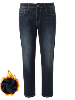 Ross Kemp Jeans da uomo a vita bassa con interno felpato - jeans