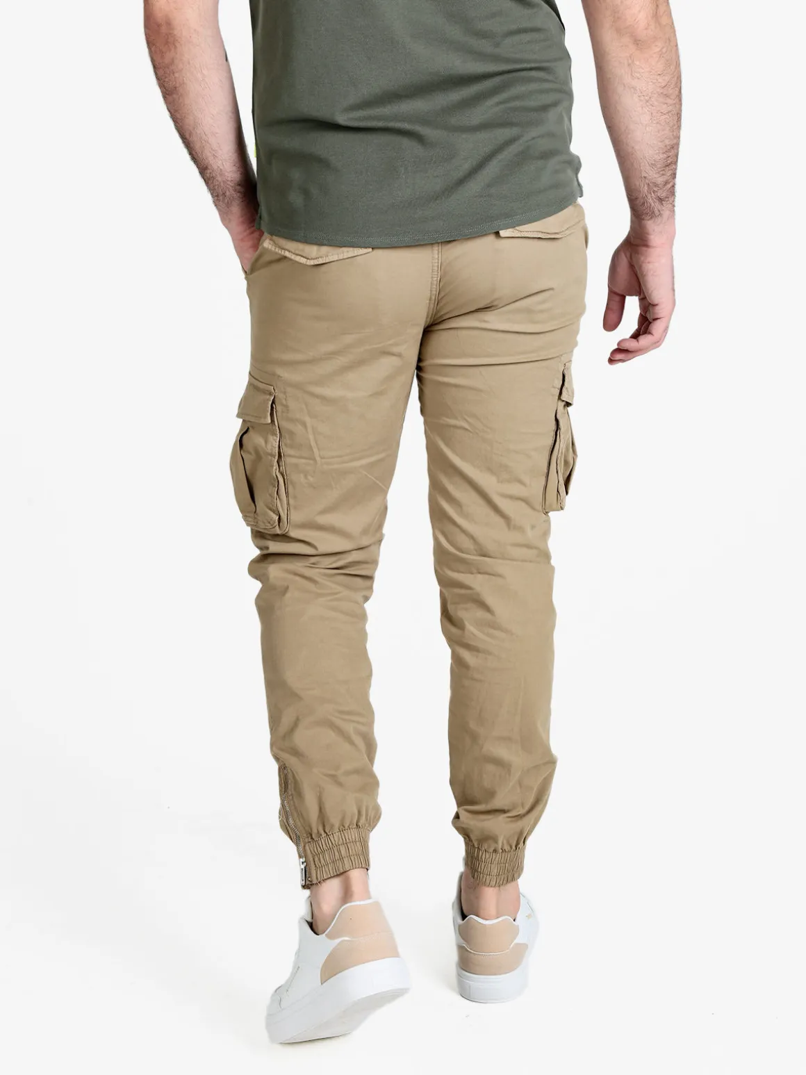 Ross Kemp Pantaloni cargo da uomo con polsini e zip sul finale