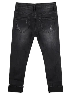 Run Boy Jeans da bambino con strappi - nero