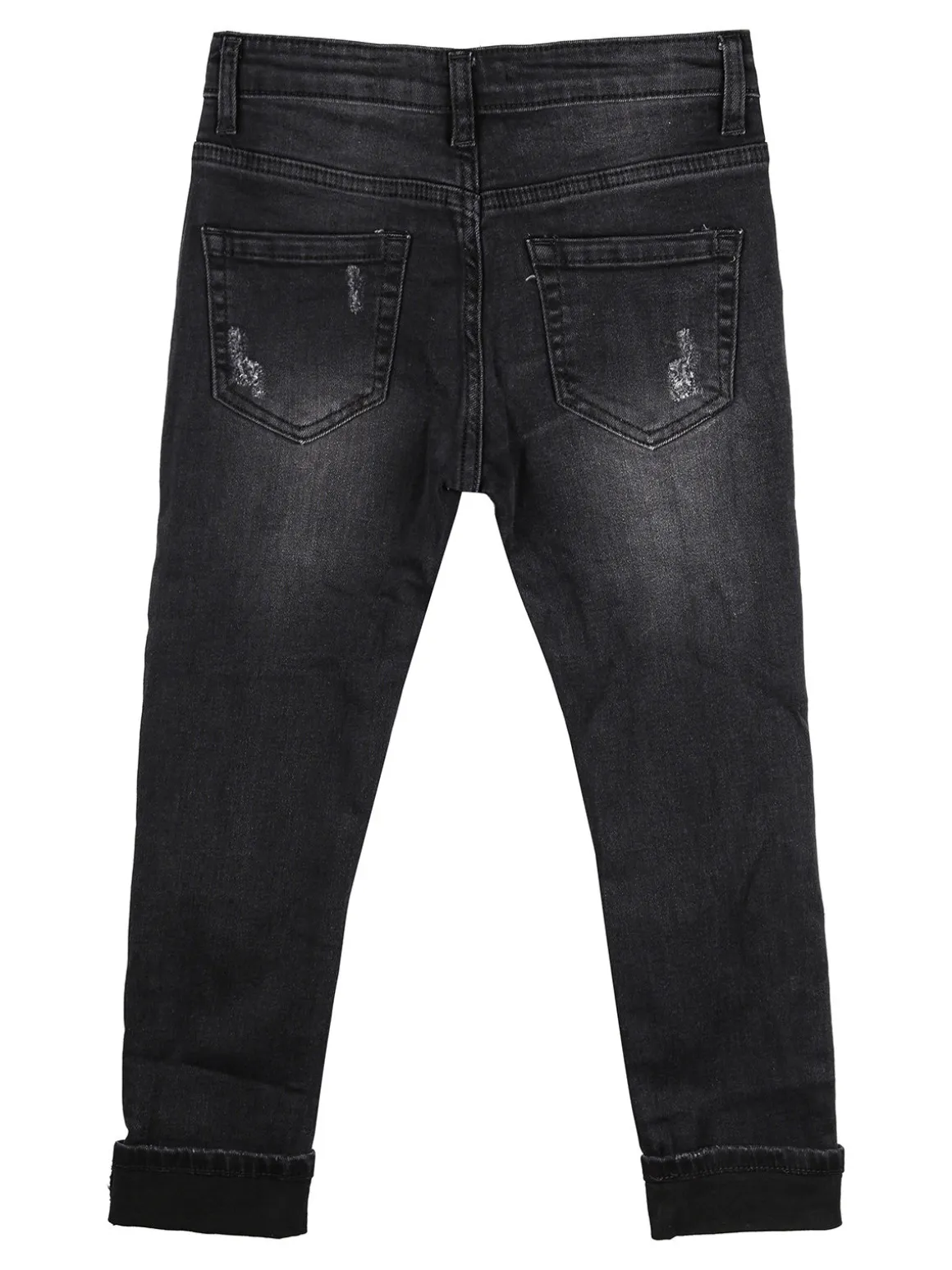 Run Boy Jeans da bambino con strappi - nero