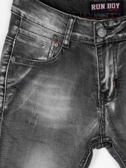 Run Boy Jeans grigi con strappi