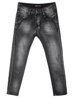 Run Boy Jeans grigi con strappi