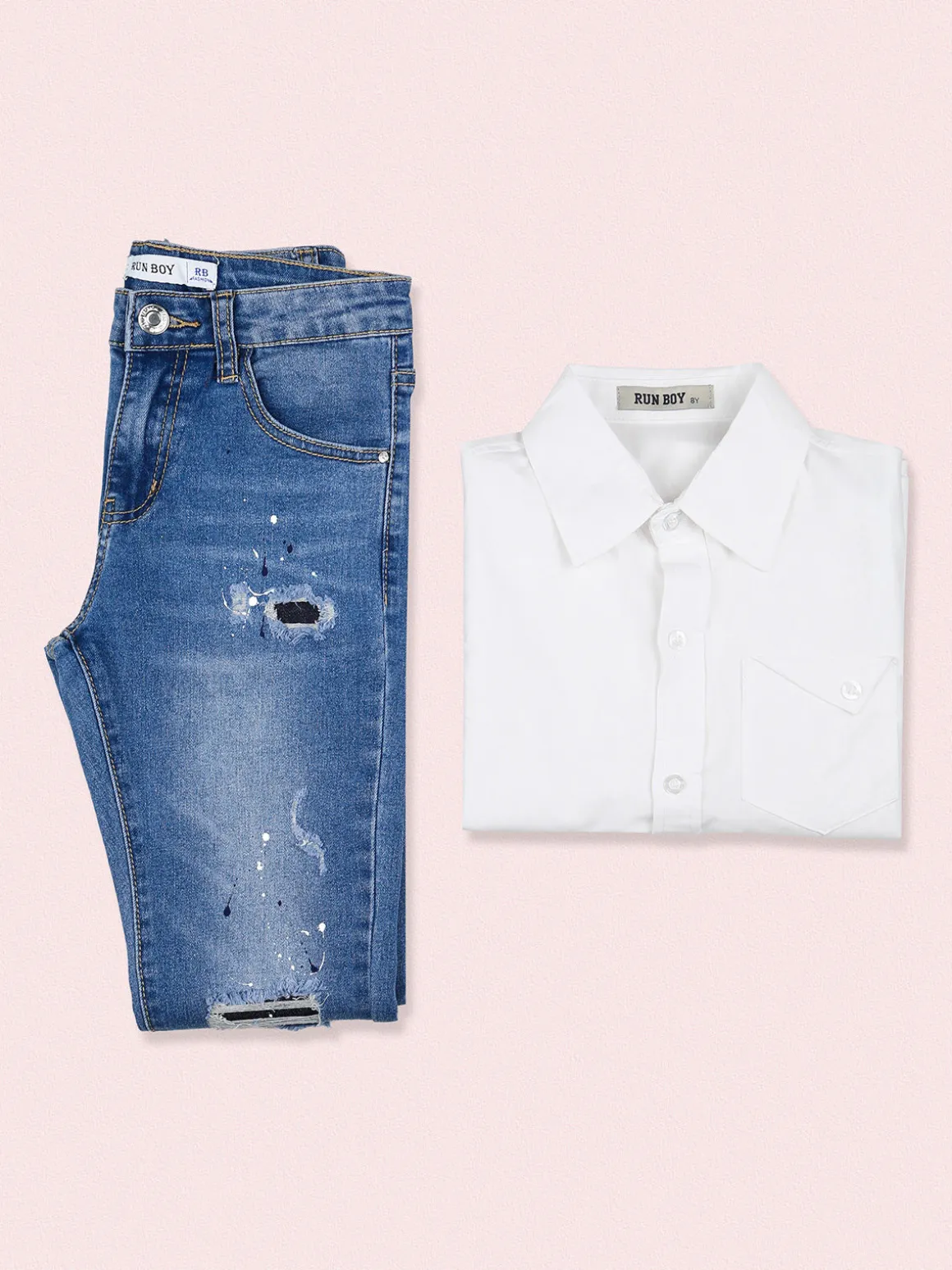 Run Boy Jeans skinny da ragazzo con strappi - jeans