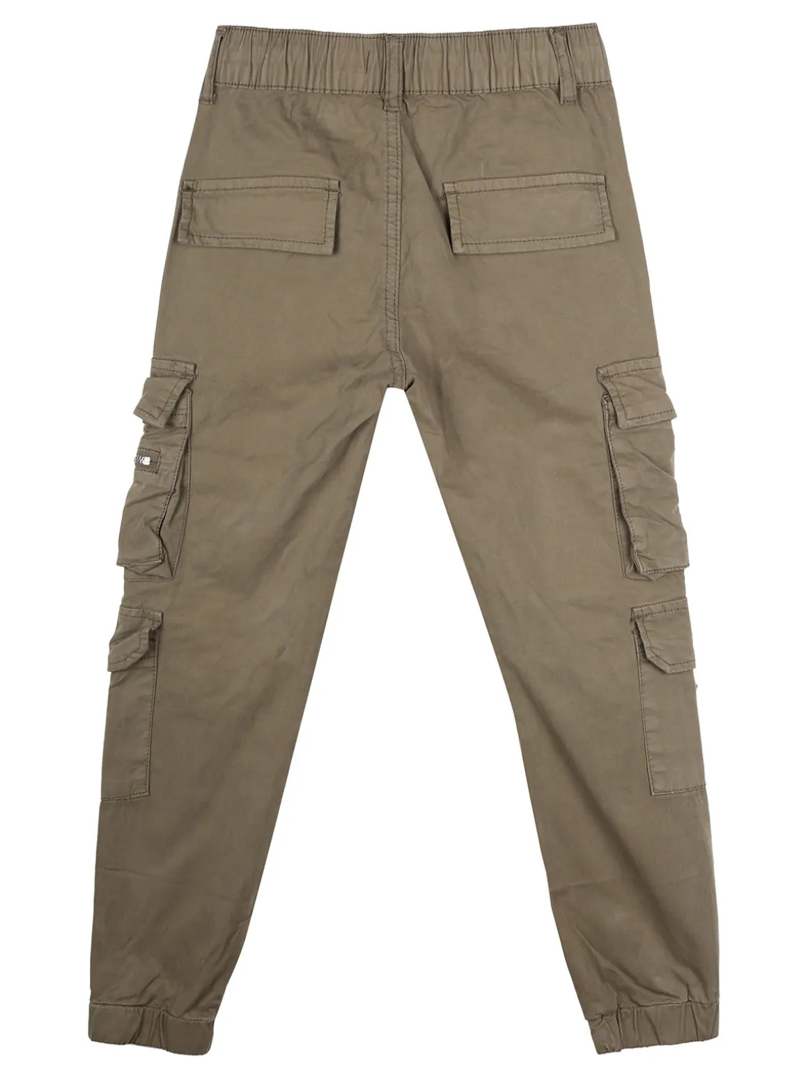 Run Boy Pantaloni cargo da ragazzo in cotone con coulisse - militare