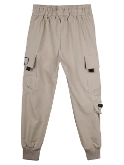 Run Boy Pantaloni cargo da ragazzo con polsini e coulisse - fango