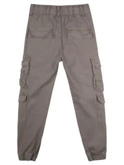 Run Boy Pantaloni cargo da ragazzo in cotone con coulisse - fango