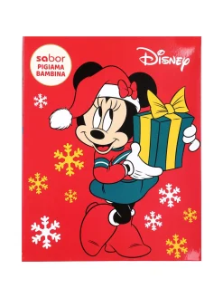 Sabor Minnie pigiama natalizio bambina in cotone interlock - rosso