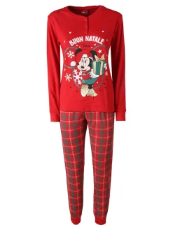 Sabor Minnie pigiama natalizio donna in cotone - rosso