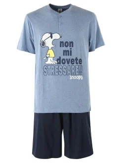 Sabor Snoopy pigiama corto da uomo in cotone - jeans