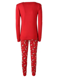 Sabor Snoopy pigiama natalizio donna in cotone - rosso