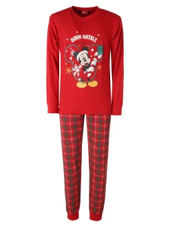 Sabor Topolino pigiama natalizio uomo in cotone - rosso