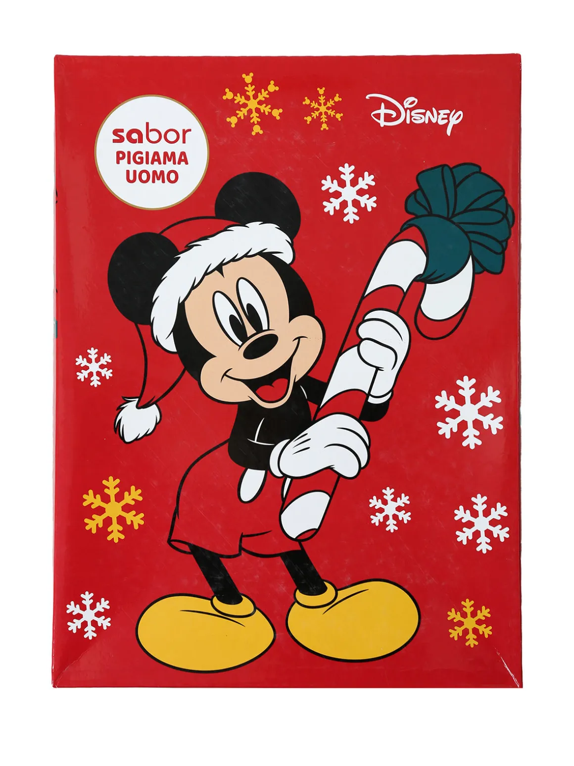 Sabor Topolino pigiama natalizio uomo in cotone - rosso