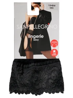 Sanpellegrino Collant donna con reggicalze incorporato in pizzo - nero