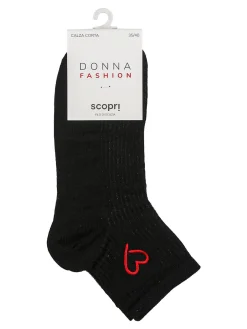 Scopri Calze corte da donna cuore in filo di scozia - rosso