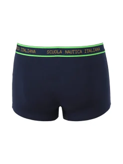 Scuola Nautica Italiana Boxer uomo in cotone stretch - blu scuro