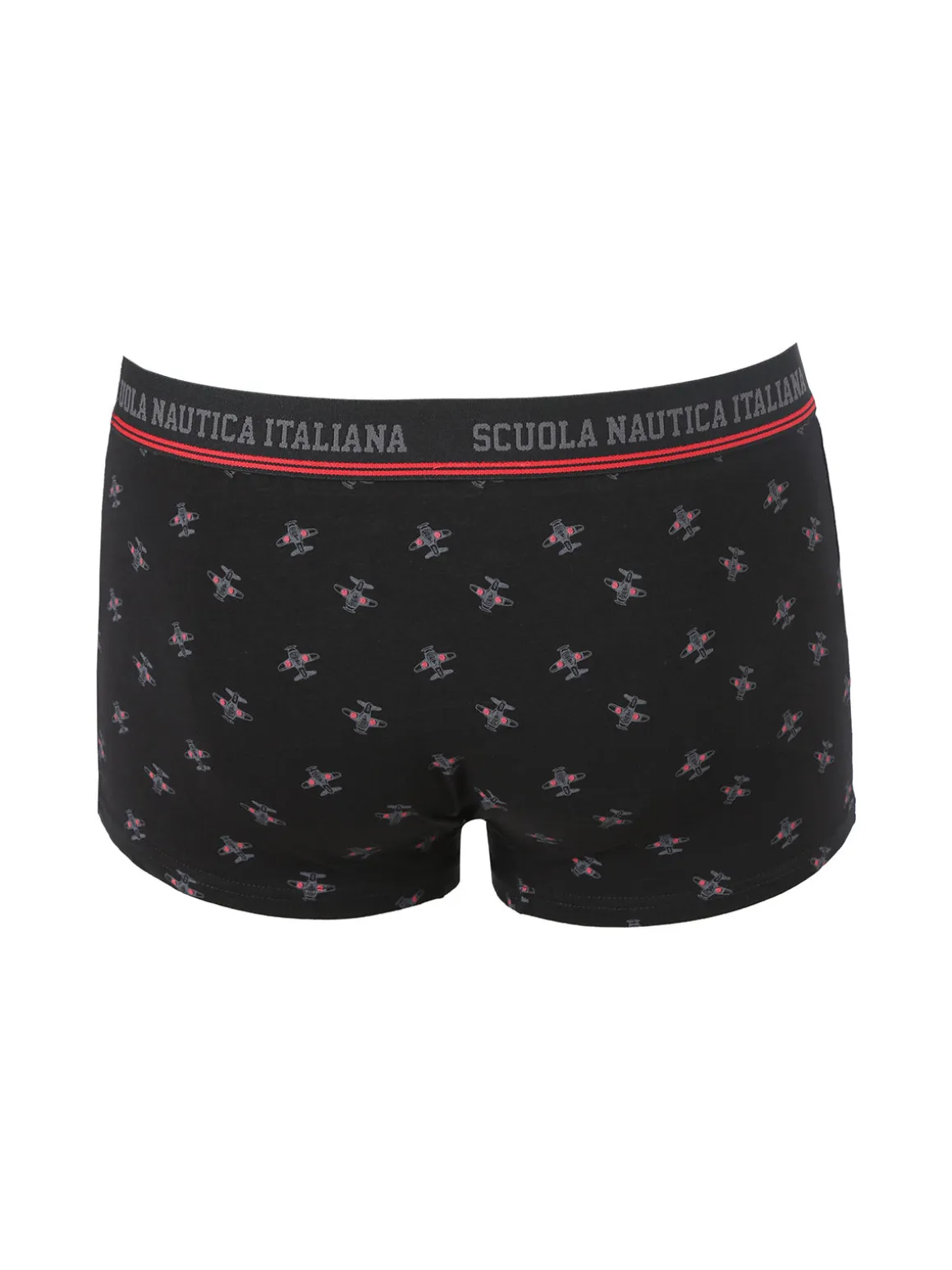 Scuola Nautica Italiana Boxer uomo con stampe in cotone stretch - nero