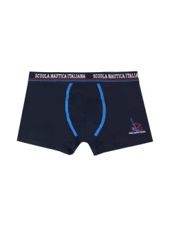Scuola Nautica Italiana Boxer da uomo in cotone tinta unita