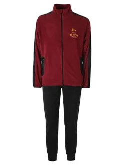 Scuola Nautica Italiana Completo tuta 2 pezzi da uomo in pile full zip - bordeaux