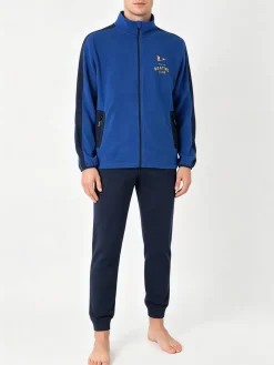 Scuola Nautica Italiana Completo tuta 2 pezzi da uomo in pile full zip - blu