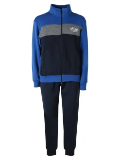 Scuola Nautica Italiana Completo tuta da uomo felpata con zip intera - blu