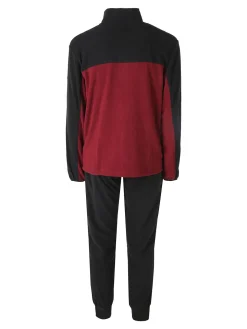 Scuola Nautica Italiana Completo tuta da uomo in pile full zip - bordeaux