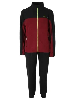 Scuola Nautica Italiana Completo tuta da uomo in pile full zip - bordeaux