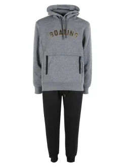 Scuola Nautica Italiana Completo tuta da uomo invernale 2 pezzi con cappuccio - grigio scuro