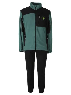 Scuola Nautica Italiana Completo tuta da uomo in pile full zip - verde