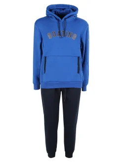Scuola Nautica Italiana Completo tuta da uomo invernale 2 pezzi con cappuccio - blu