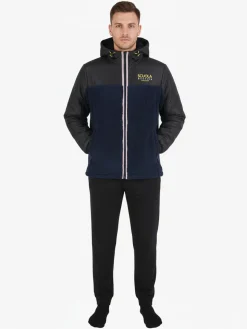 Scuola Nautica Italiana Completo tuta da uomo in pile con cappuccio e zip - blu scuro
