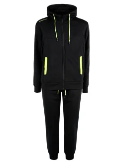 Scuola Nautica Italiana Completo tuta invernale da uomo 2 pezzi con cappuccio e zip - nero