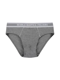 Scuola Nautica Italiana Slip da uomo a righe in cotone elasticizzato - blu scuro