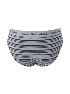 Scuola Nautica Italiana Slip da uomo a righe in cotone elasticizzato - grigio