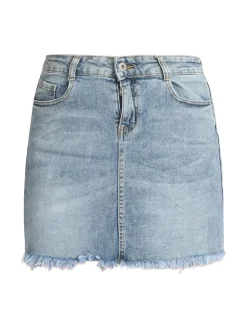 Semaforo Minigonna in jeans con frange