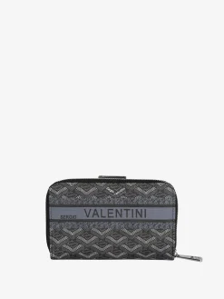 Sergio Valentini Portafoglio donna con bottone e zip - nero