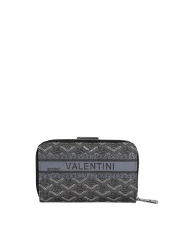 Sergio Valentini Portafoglio donna con bottone e zip - nero