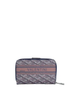 Sergio Valentini Portafoglio donna con bottone e zip - blu scuro