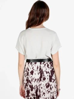 Sevenday Maglia donna a maniche corte tinta unita con lurex