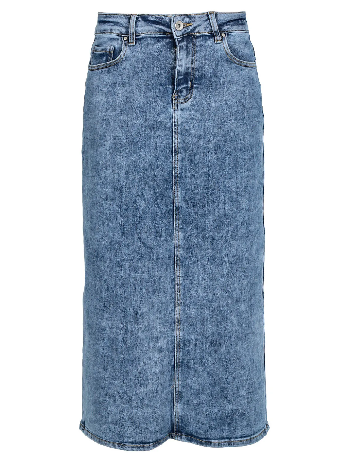 Sexy Sense Gonna lunga in jeans da donna con spacco dietro