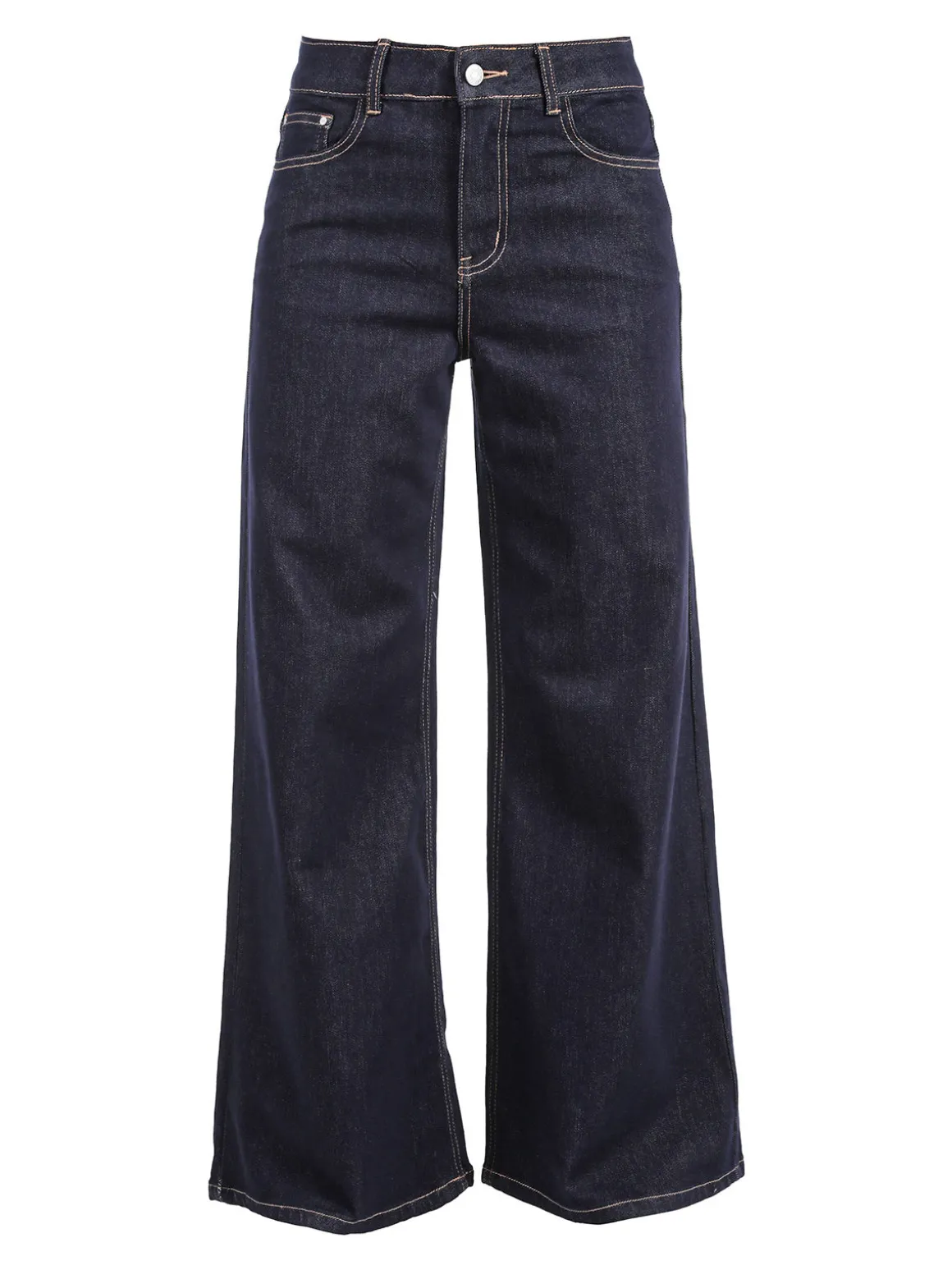 Sexy Sense Jeans donna a gamba larga e vita alta - blu scuro