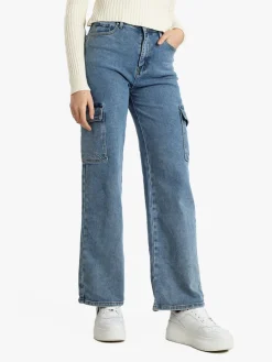 Sexy Sense Jeans donna a gamba larga con tasconi