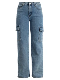 Sexy Sense Jeans donna a gamba larga con tasconi