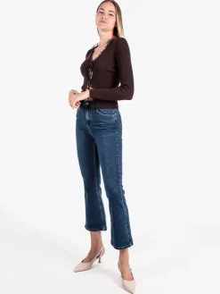 Sexy Sense Jeans donna cropped a zampa - jeans