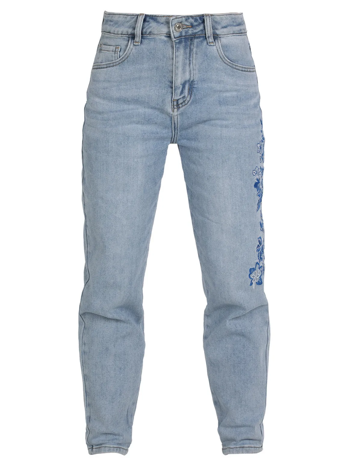 Sexy Sense Jeans donna mom fit con ricami floreali
