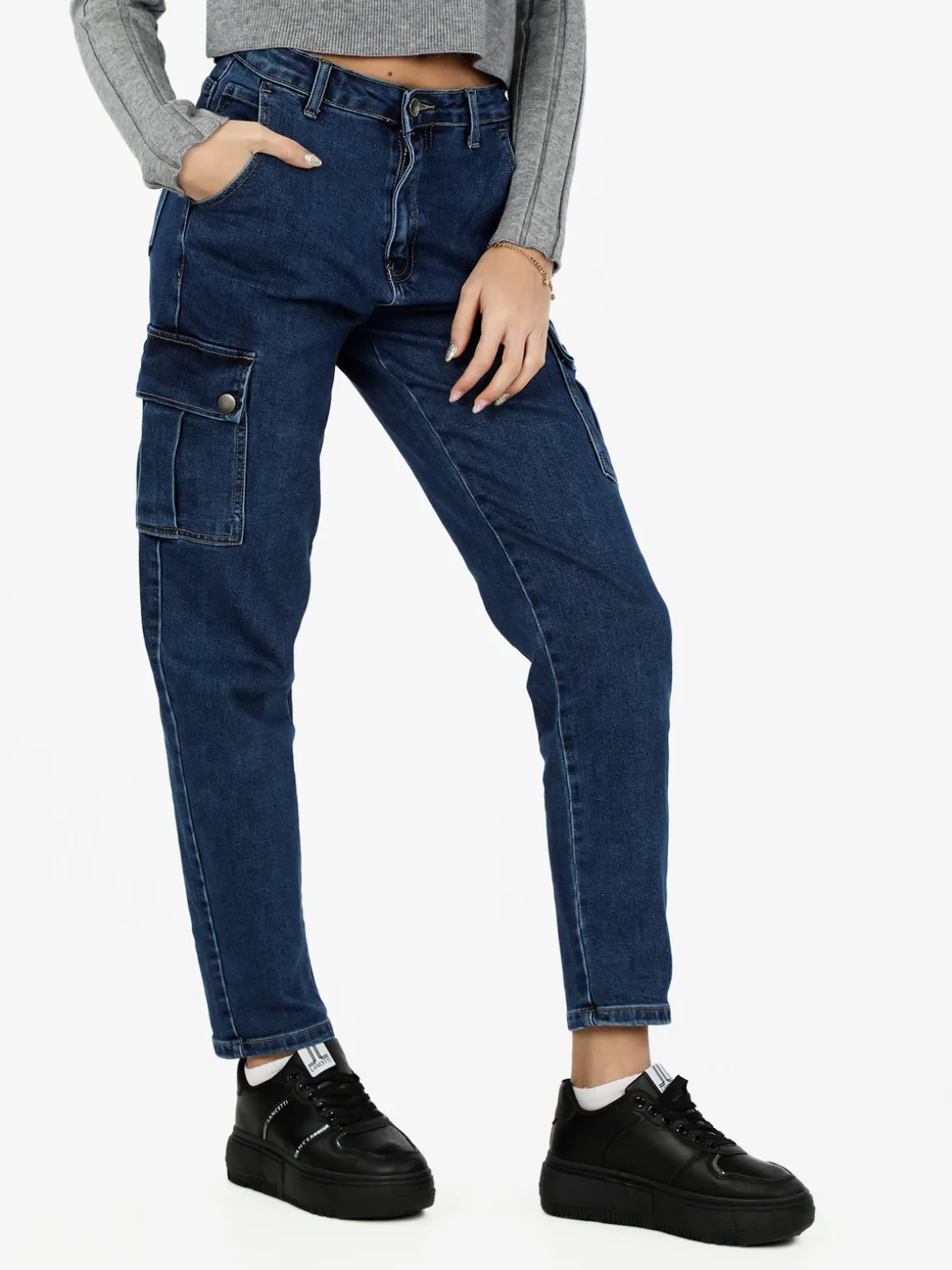 Sexy Sense Jeans donna stright fit con tasconi laterali