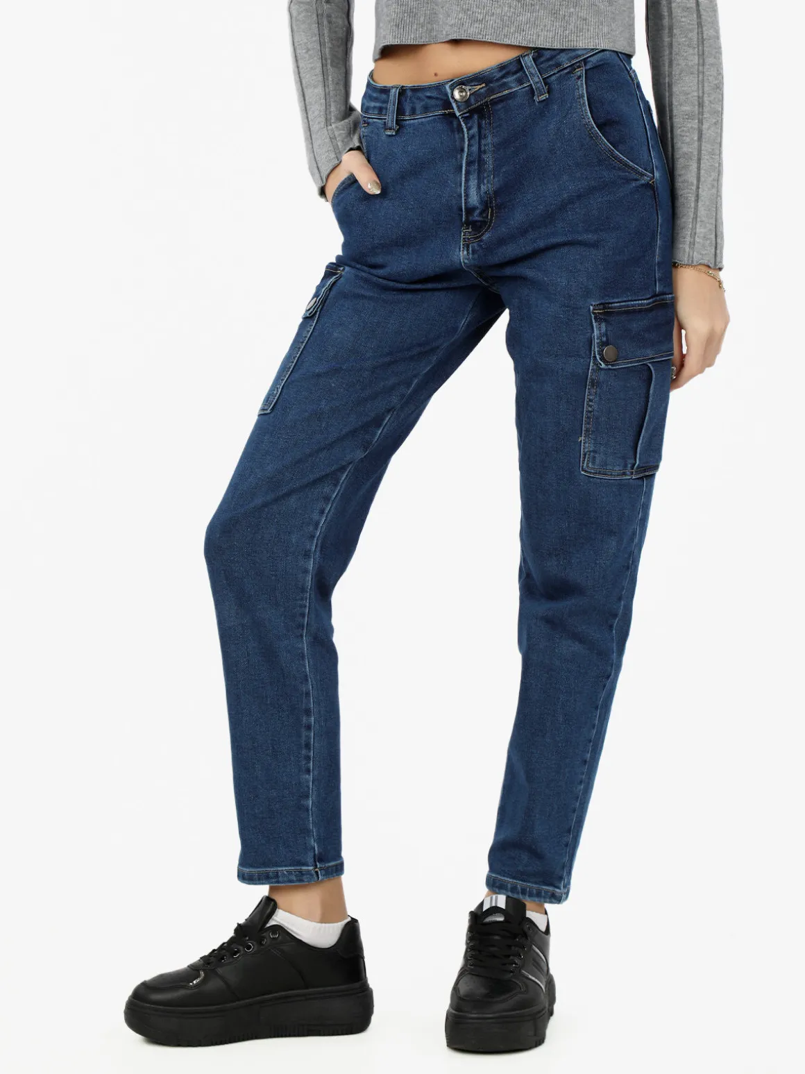 Sexy Sense Jeans donna stright fit con tasconi laterali