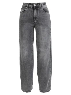 Sexy Sense Jeans donna vita alta a gamba larga - grigio scuro